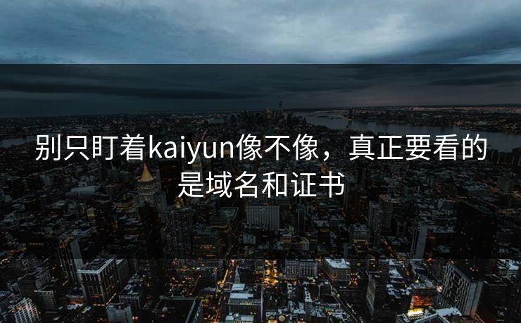 别只盯着kaiyun像不像,真正要看的是域名和证书