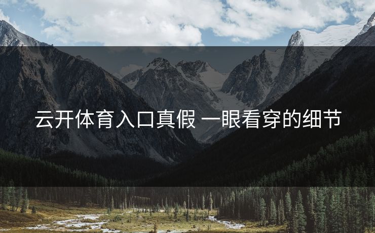 云开体育入口真假 一眼看穿的细节